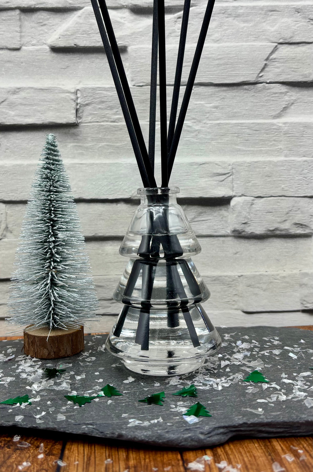Christmas Tree Design Clear Glass Reed Diffuser - 100ml