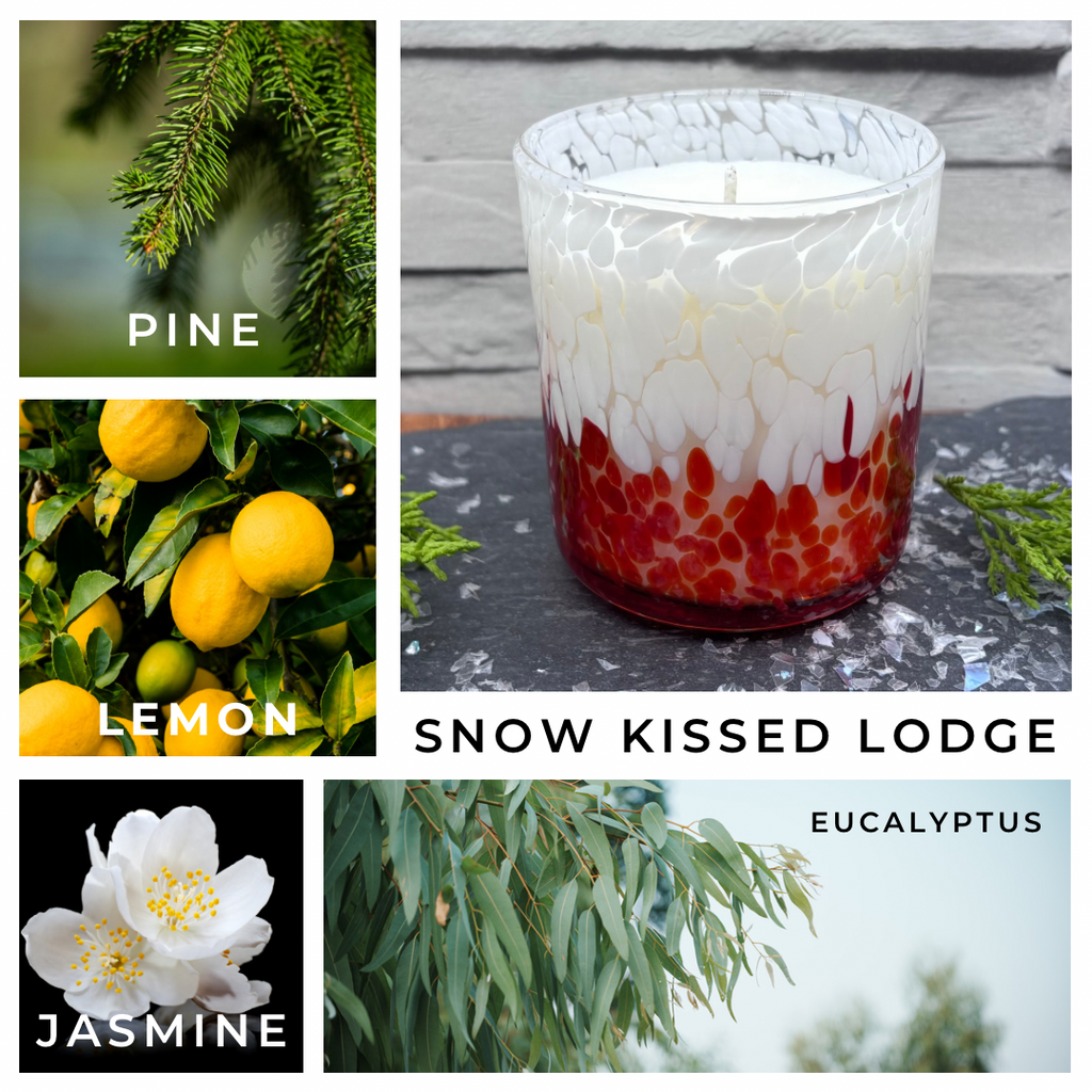 Snow Kissed Lodge Fire Red Leopard Home Candle
