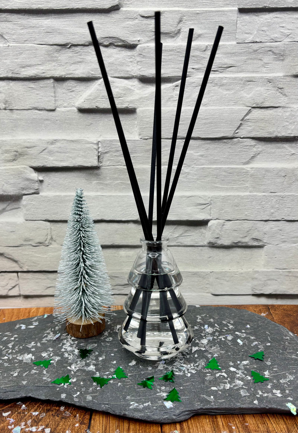 Christmas Tree Design Clear Glass Reed Diffuser - 100ml