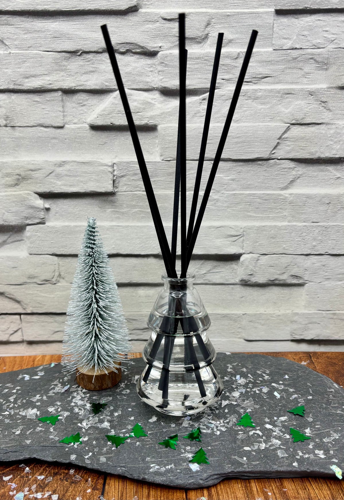Christmas Tree Design Clear Glass Reed Diffuser - 100ml