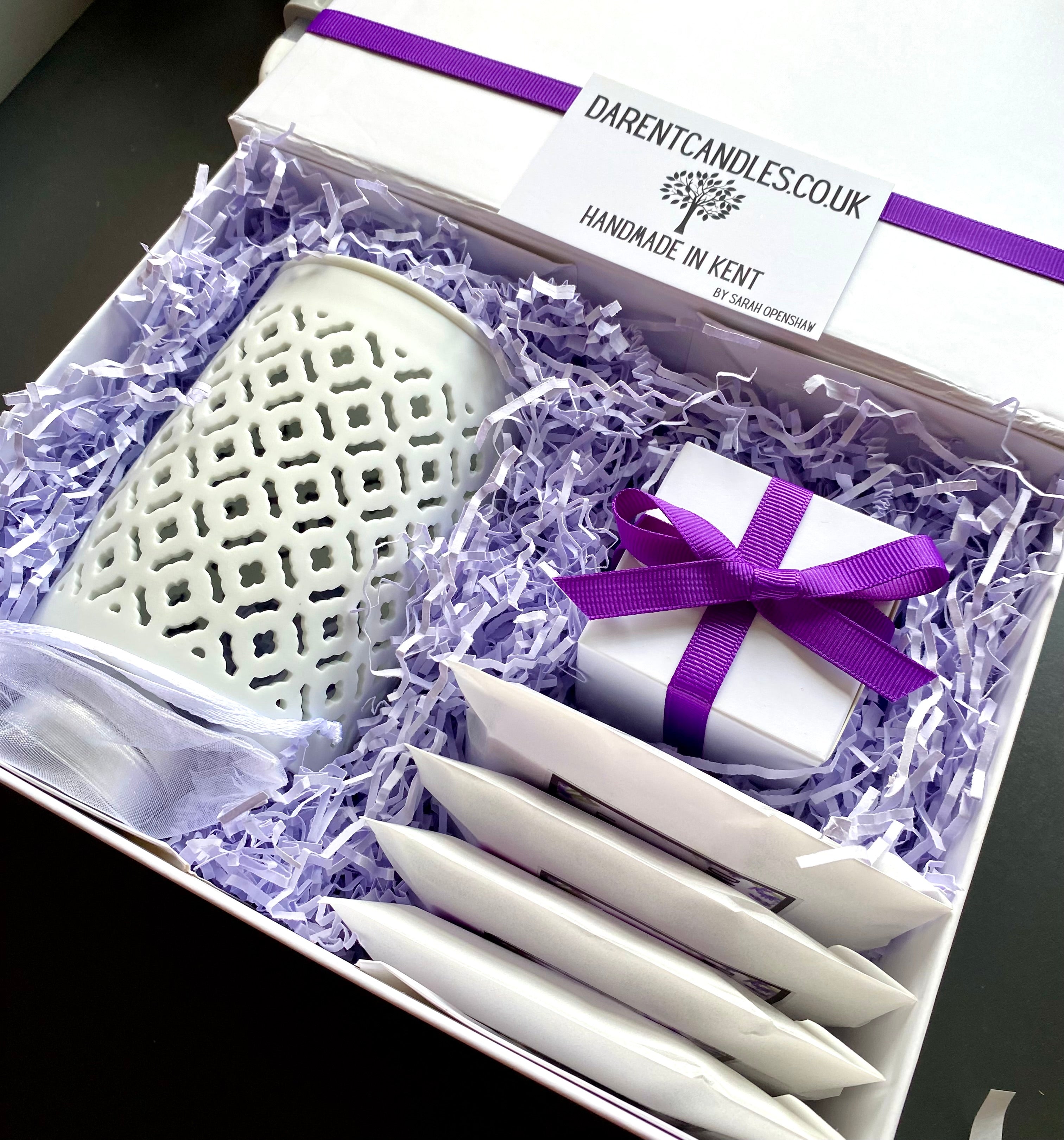 Lavender Botanicals Wax Burner & Candle Gift Box