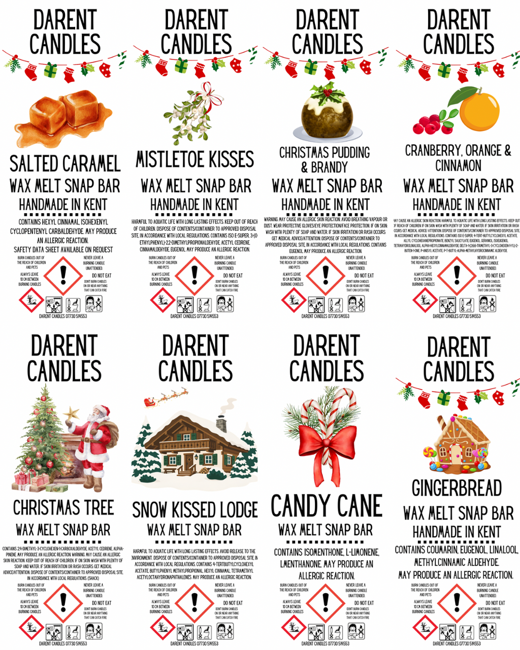 Christmas Clamshell Snap Bar Wax Melt 60g