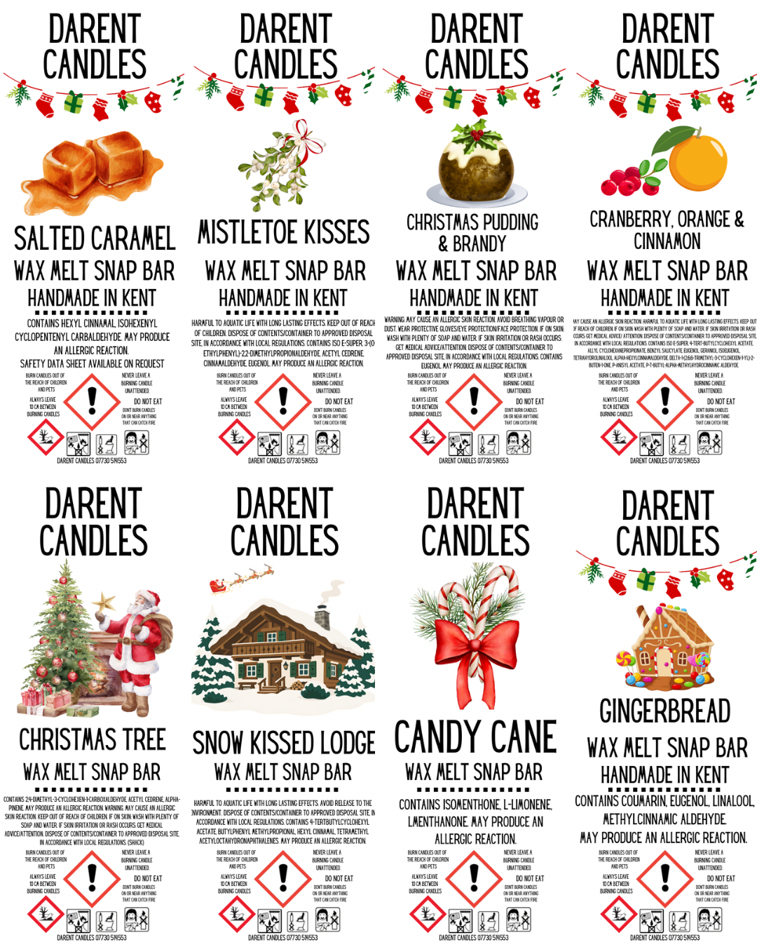 Christmas Clamshell Snap Bar Wax Melt 60g