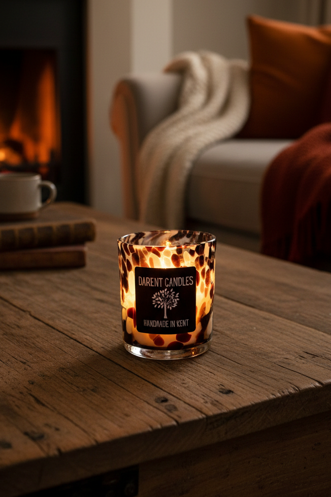 Masquerade Ball Mulberry Wine Leopard Home Candle